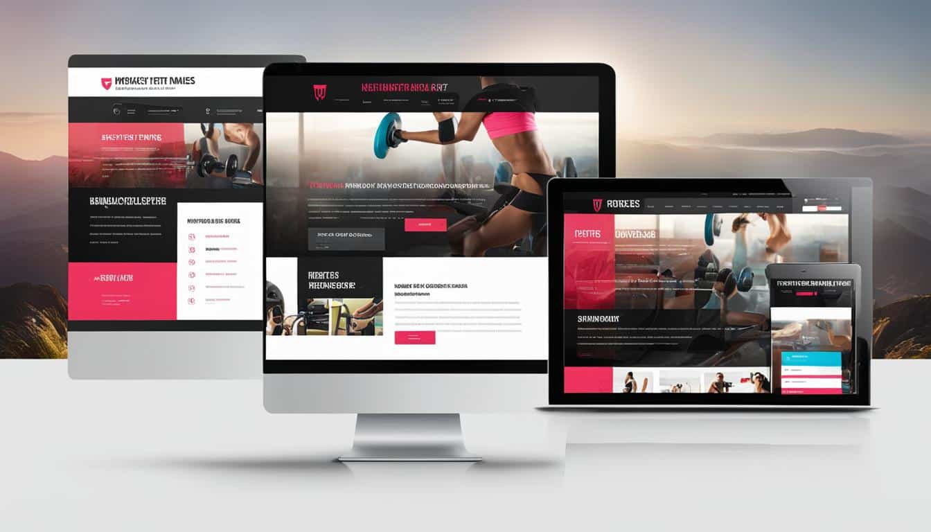 Fitness website layout